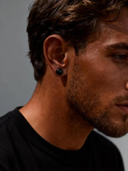 Magnetic Zircon Stud Earrings for Men,8mm Hypoallergenic Stainless Steel Non-Pierced Cli detail view