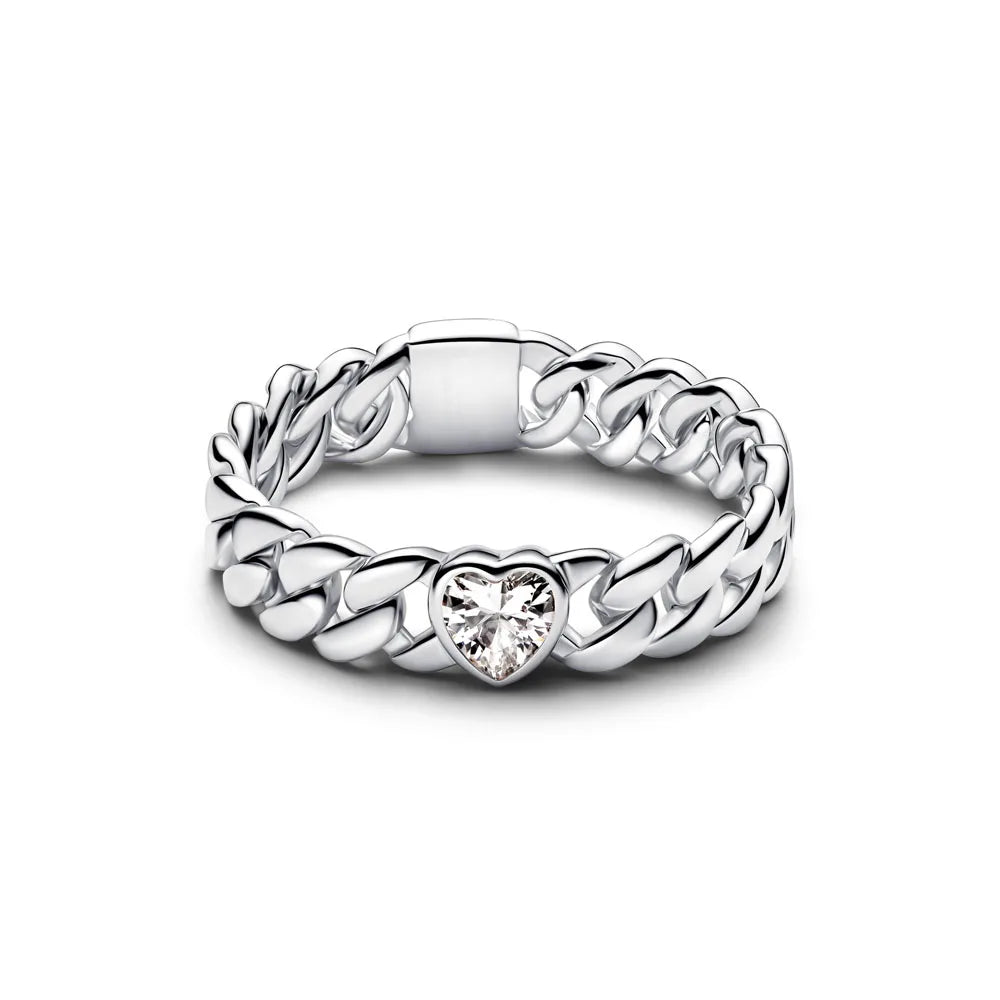 925 Sterling Silver Heart-Shaped Butterfly Flower Ring | Exquisite Charm Jewelry for Her detail view