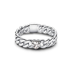 925 Sterling Silver Heart-Shaped Butterfly Flower Ring | Exquisite Charm Jewelry for Her detail view