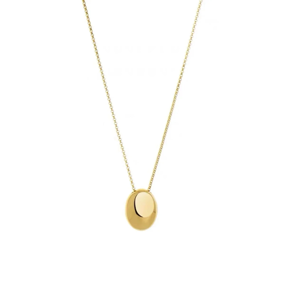 Taoya Stainless Steel Gold Color Oval Pendant Necklace | Fashion Jewelry for Women additional angle