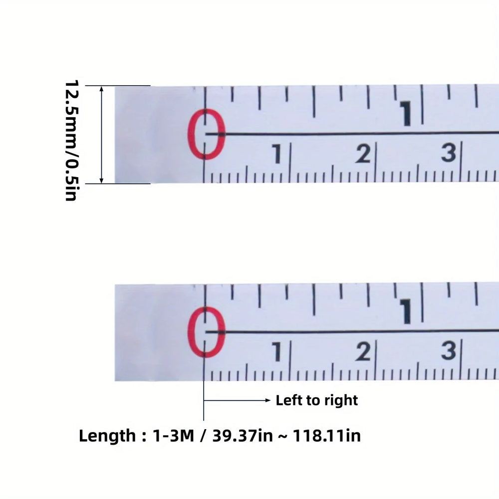 Steel Adhesive Tape Measure, Imperial and Metric Scale Ruler Sticker, Left To Right R alternate view