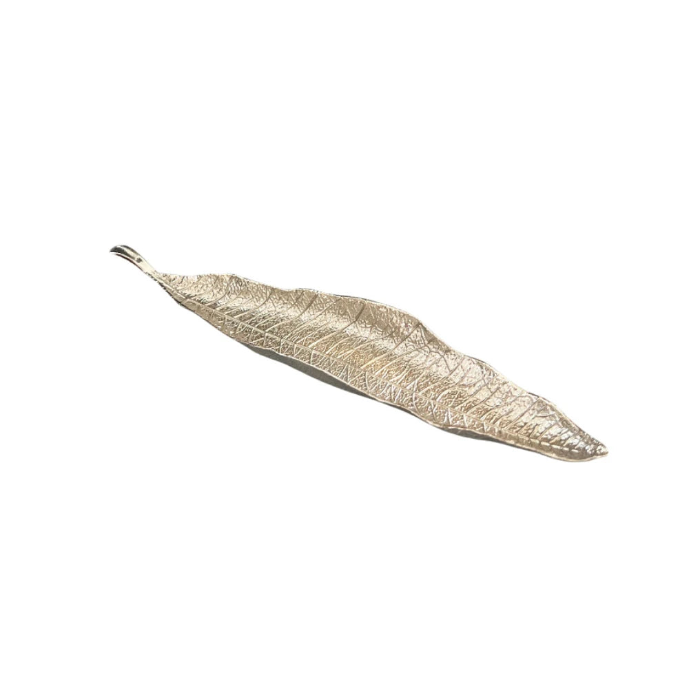 Leaf Incense Burner | Metal Ash Catcher for Meditation and Yoga detail view