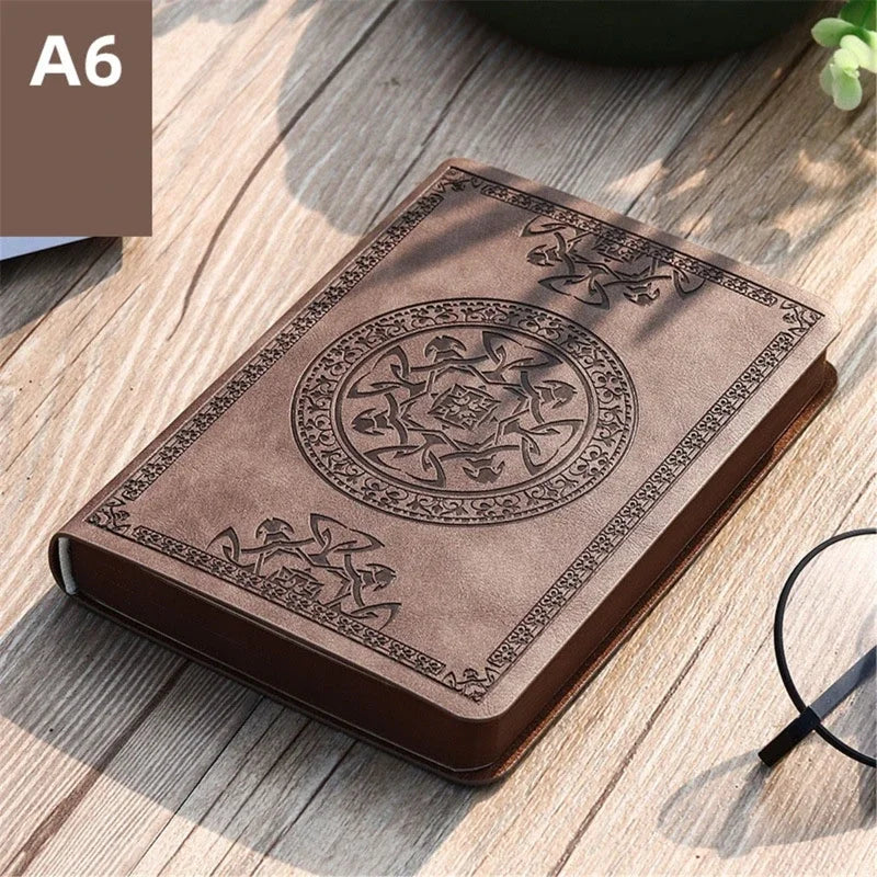 Vintage Leather Notebook – Portable Diary and Journal (A6 Size)