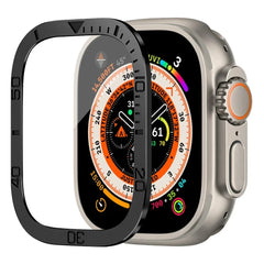 Tempered Glass For Apple Watch band ultra 49mm Screen Protector Anti-Scratch Glare HD Full Film Metal Bumper iWatch Ultra 49mm