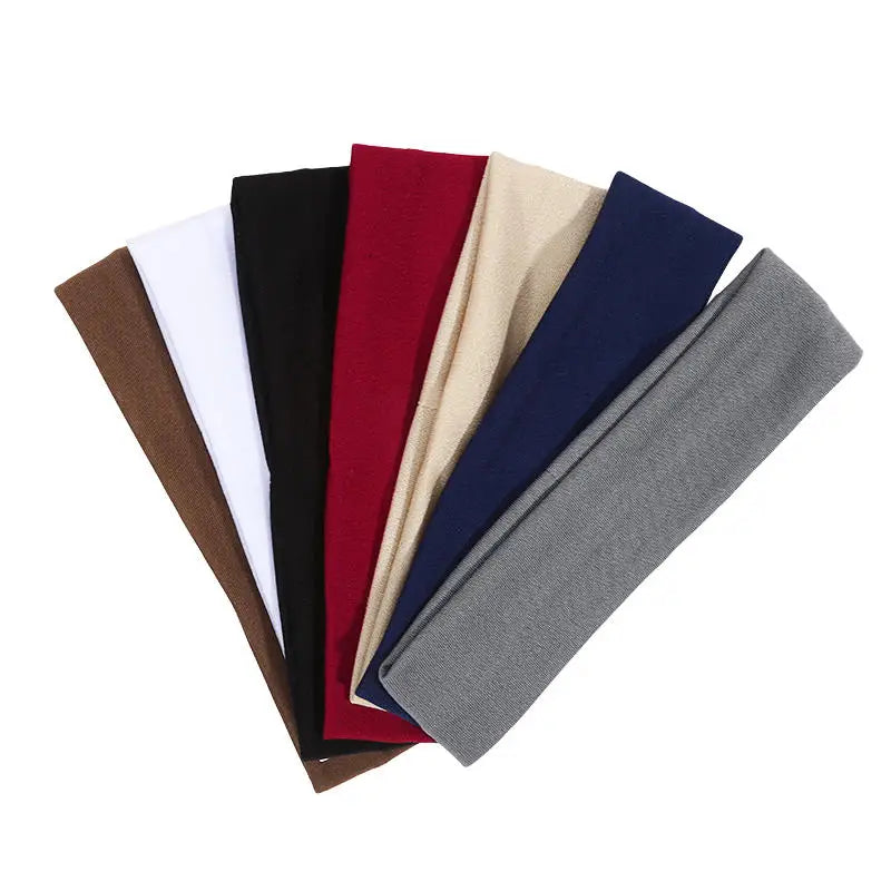 7Pcs Solid Elastic Hair Bands Yoga Headband Women Men Simple Sports Running Absorb Sweat detail view