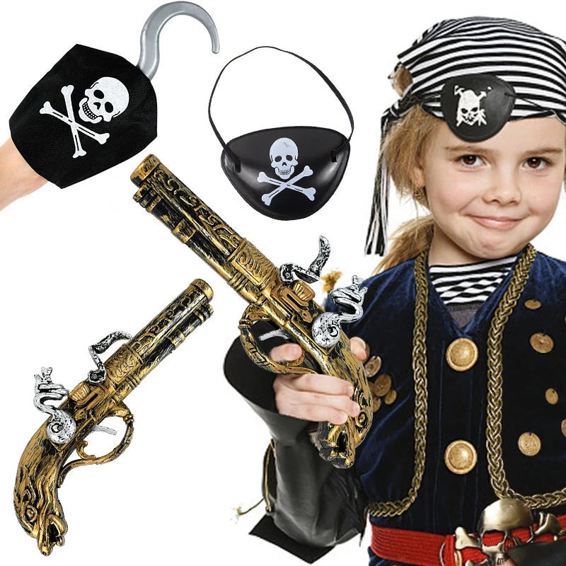 Pirate Theme Party Decoration Pirate Captain Hat Patch Pistol Treasure Toys For Kids alternate view