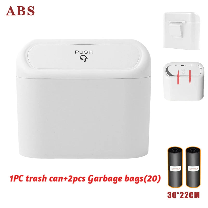 Hanging Car Trash Can Car Flip Top Trash Can Interior Trash Storage ABS Trash Can wit alternate view