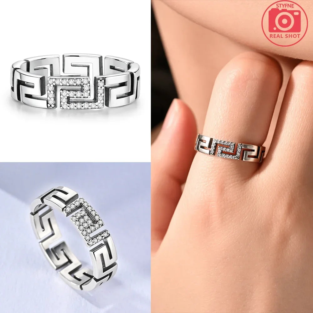 Original Romantic Heart-shaped White Zircon Shell Bowknot Rings 925 Sterling Silver W lifestyle view