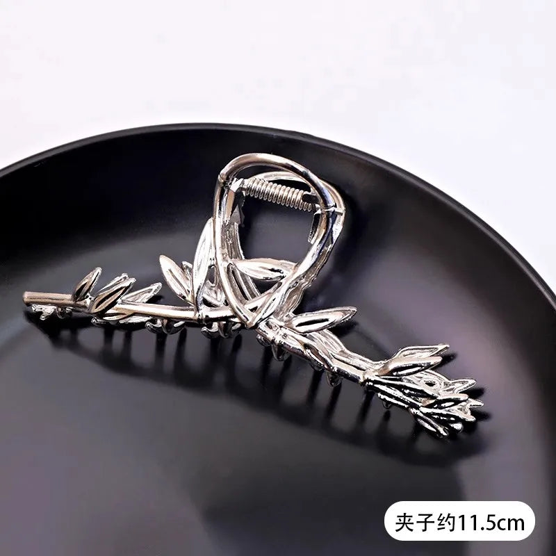 Vintage Silver Geometric Metal Hair Claw For Women Girls Long Hair Holder Headband Ha alternate view