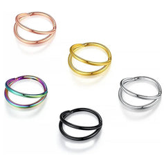 1PC Surgical Steel Nose Rings Septum Hoop Three Layers Nostril Piercing Jewelry 16G Tragus Cartilage