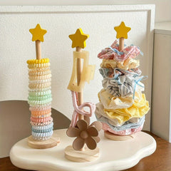 Wood Desktop Hair Rope Holder Multi-purpose Jewelry Bracelet Organizer Display Holder alternate view