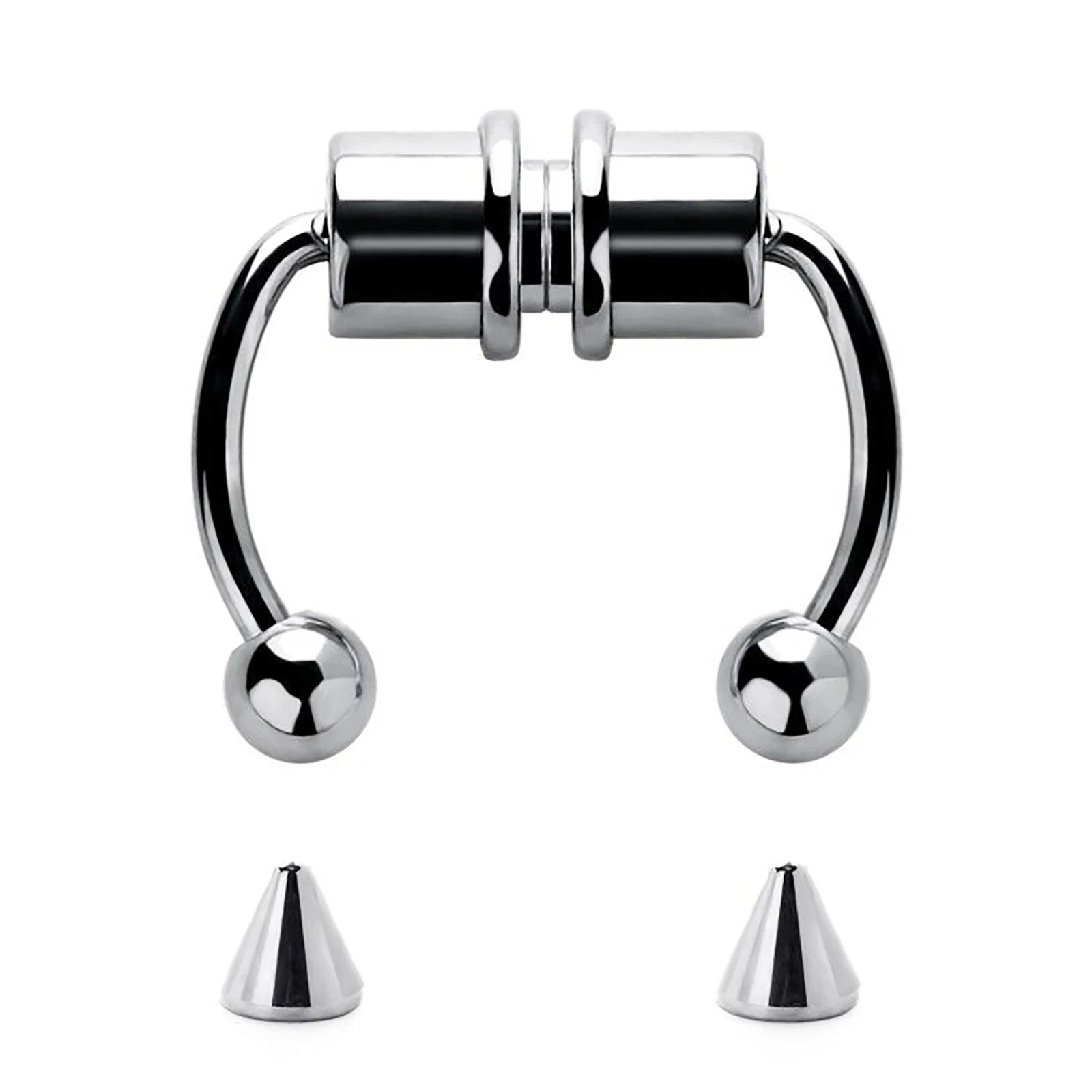 1/4Pcs Women Fake Piercing Nose Ring Hoop Septum Piercing Nose Clip Rock HipHoop Stainle detail view