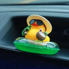Tropical Rubber Duck Car Ornament with Sunglasses