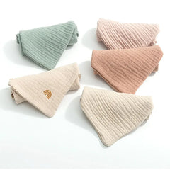 Soft Cotton Gauze Baby Towel Set | Newborn Muslin Handkerchief for Bath and Face detail view