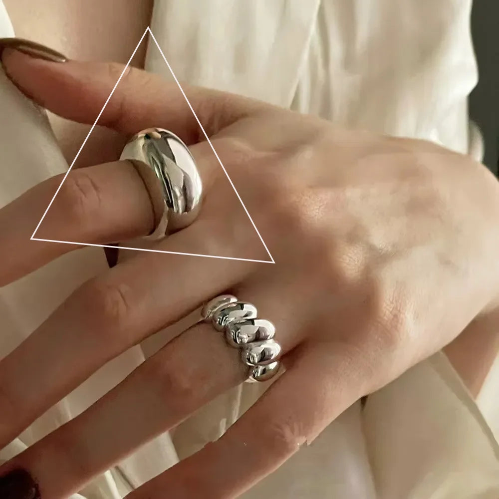 VENTFILLE 925 Sterling Silber Unregelmäßiger Ring | Geometrischer Minimalistischer Schmuck für Frauen