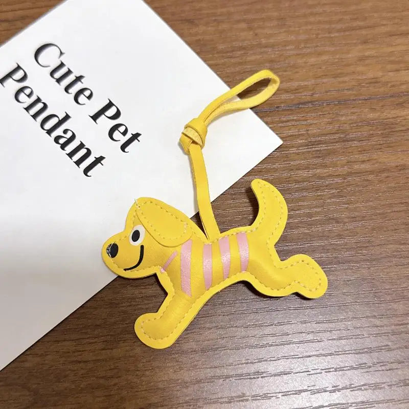 NEW Dachshund Dog Keychain Cute Pendant Puppy PU Leather Key Ring Accessory Animal additional angle