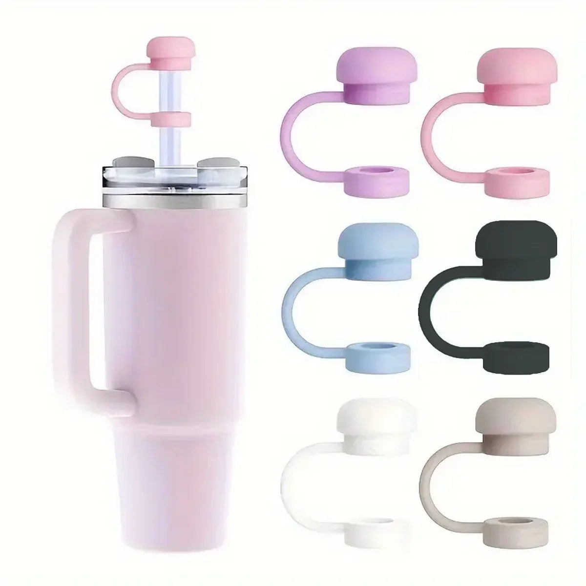 6/12pcs Stanley Straw Cap, 0.4 Inch Stanley Silicone Straw Cap Accessory, Dustproof Straw Cover, Sui