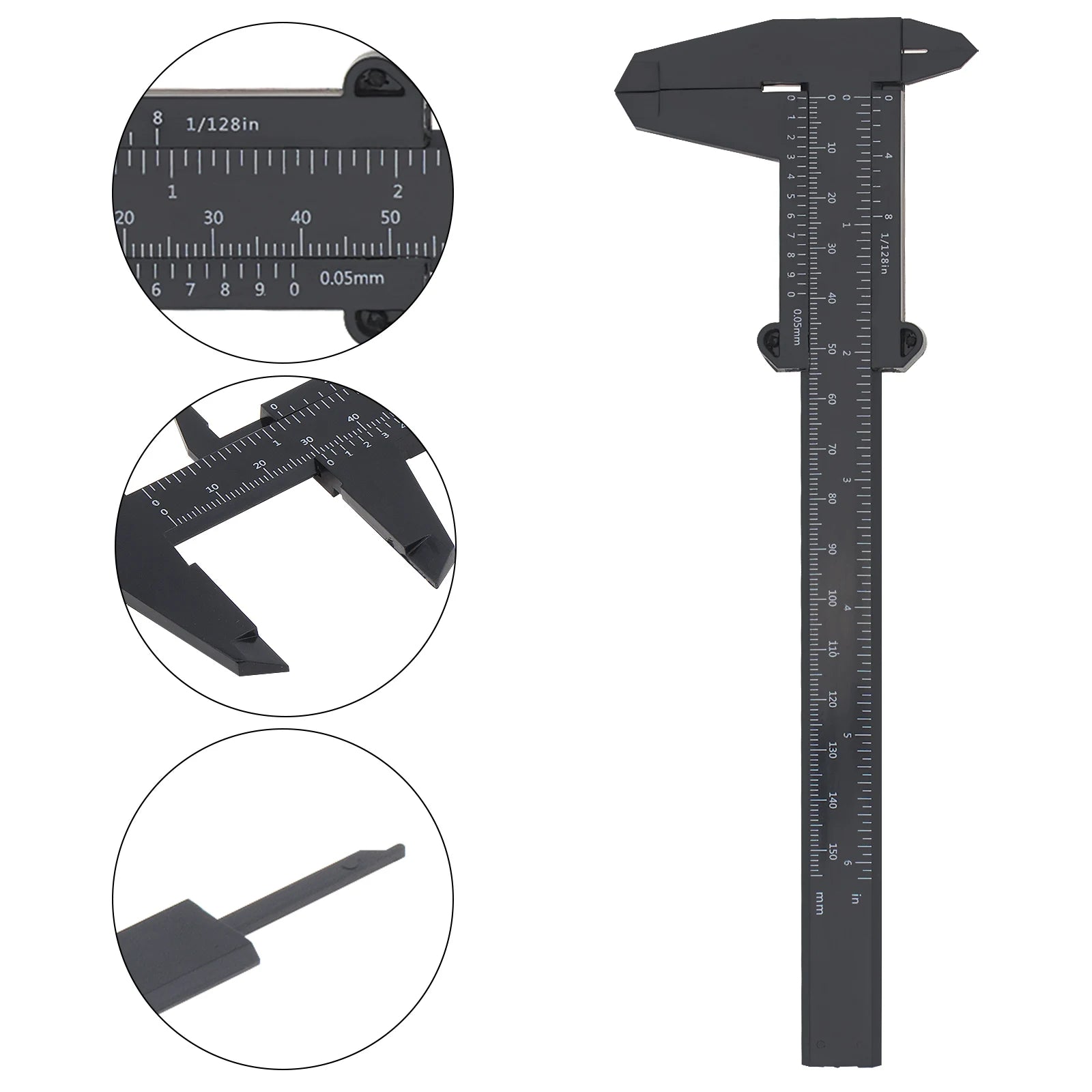 Double Scale Plastic Vernier Caliper 0-150mm | Portable Mini Measuring Tool for Carpentry and Jewelr