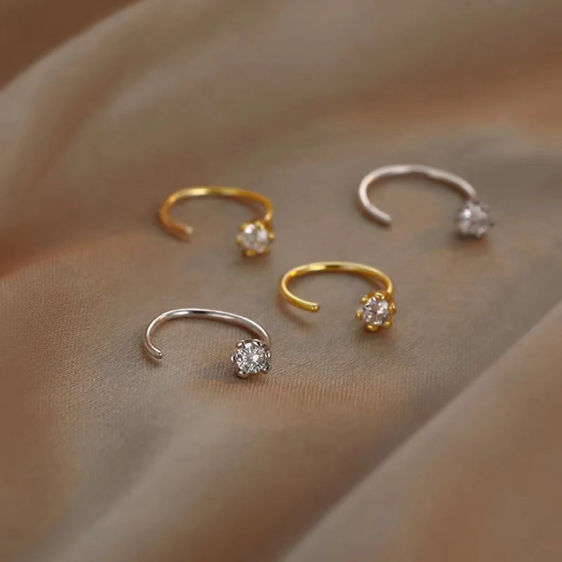 Elegent Minimalist Zircon Stud Earrings for Teens Ear Piercing Earrings Women Men Wed lifestyle view