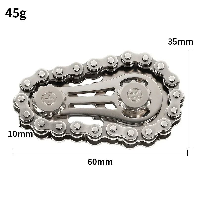 Chain Tooth Mechanical Flywheel Fidget Spinner | Metal Bike Chain EDC Stress Relief Toy detail view