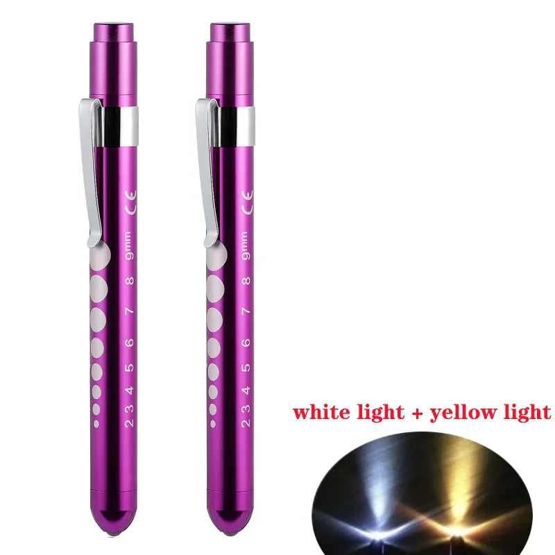 2Pcs Medical Pen Light Flashlight | LED Diagnostic Torch with Pupil Gauge for Doctors an detail view