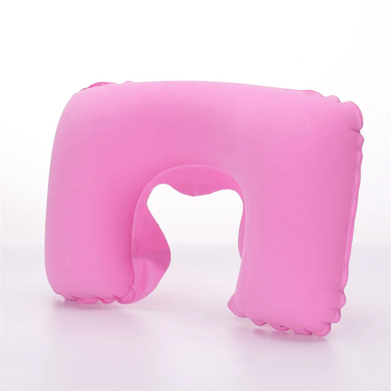 Portable Inflatable Travel Neck Pillow | U-Shape Air Cushion for Airplane close-up view