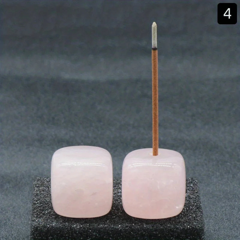 Natural Agate Stone Incense Holder | Square Wire Stick Incense Burner with Unique Pat alternate view