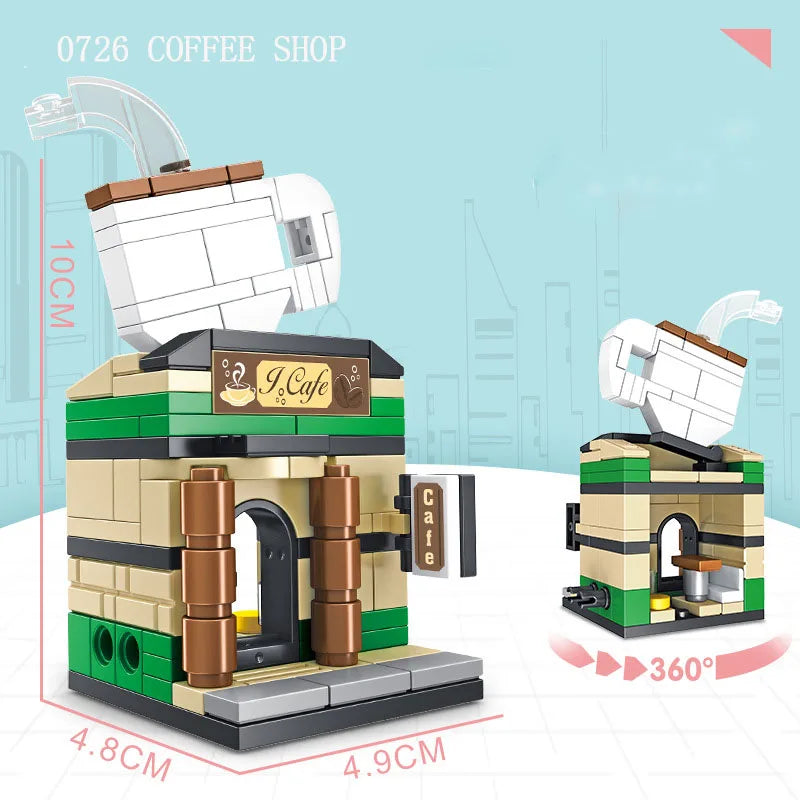 Stackable Building Blocks Toy 8 Pieces | City Street View Set for Kids detail view
