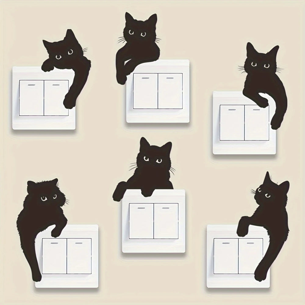 Cat Switch Stickers | Removable Vinyl Decals for Light Switches lifestyle view