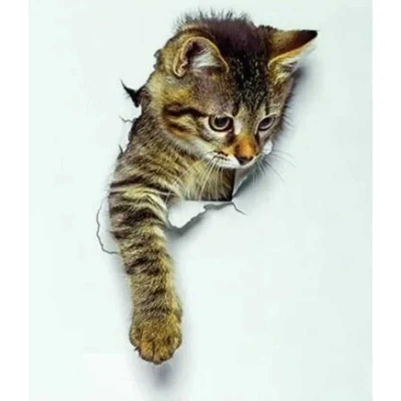 3D Cute Cat Wall Stickers | Self-adhesive Removable Wallpaper for Kids Room Living additional angle