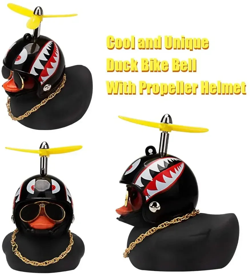 Rubber Duck With Helmet Pendant Black/Yellow detail view