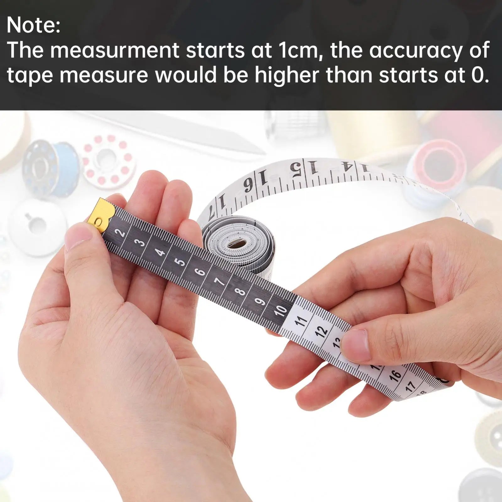 Portable Fiberglass Tape Measure 2-Pack | Soft Flexible Body Measuring Tool detail view