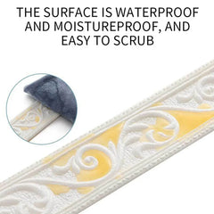 3D Tiles DIY Sticker Waterproof Skirting Sticker | Self-Adhesive Border Trim for Walls, detail view