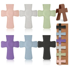 Cross Leather Magnetic Bookmark, Bookmark Page Marker Colorful Religious Cross Bookmark, Suitable fo