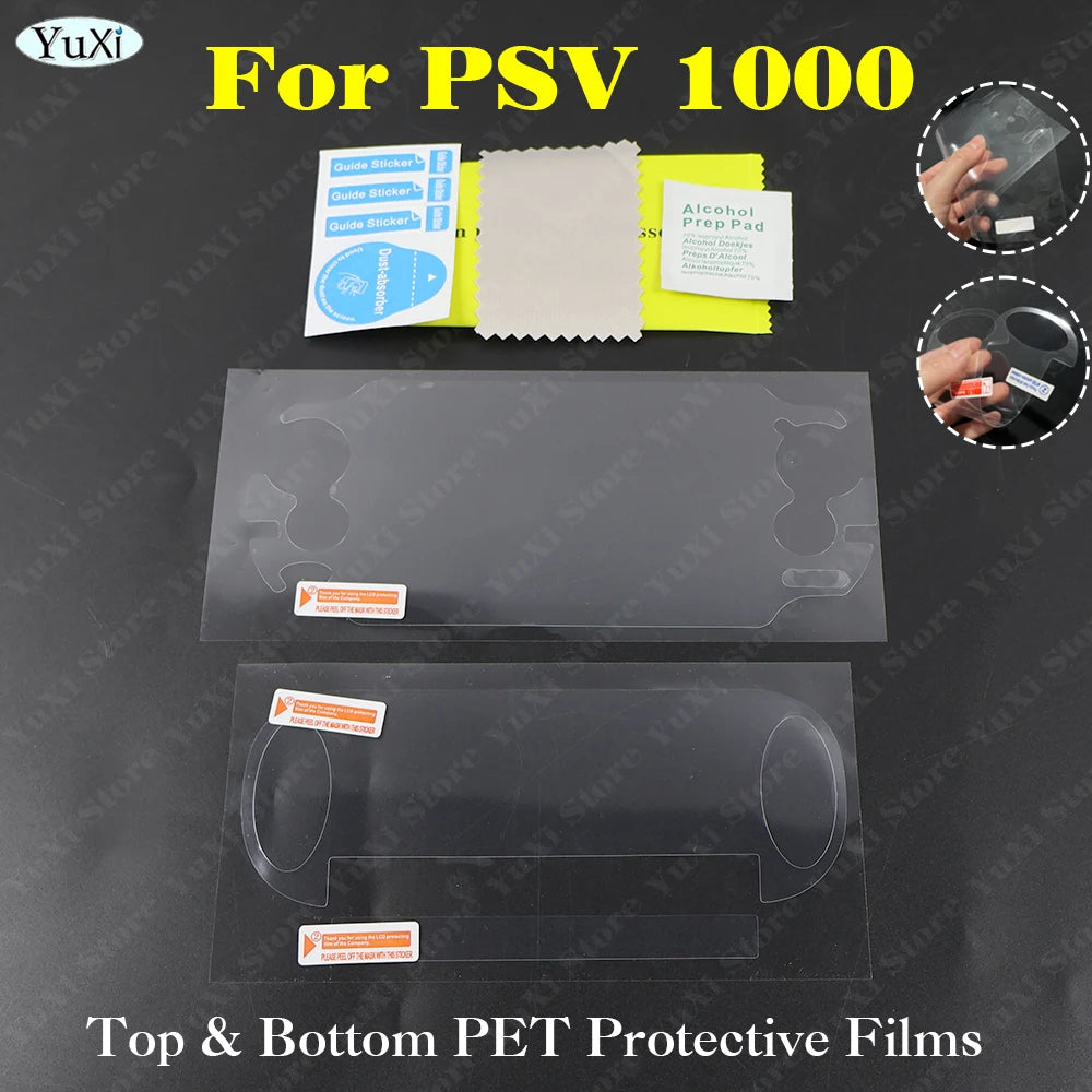 1set Clear Crystal Protective Case For PS Vita 1000 Top Bottom PET Protection Films Tr close-up view