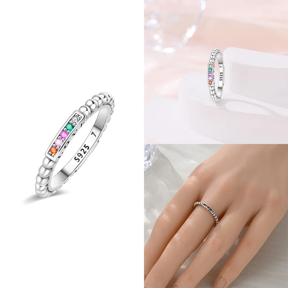 Herzförmiger Zirkon-Schleifen-Ring aus 925er Sterlingsilber | Romantischer Valentinstagschmuck