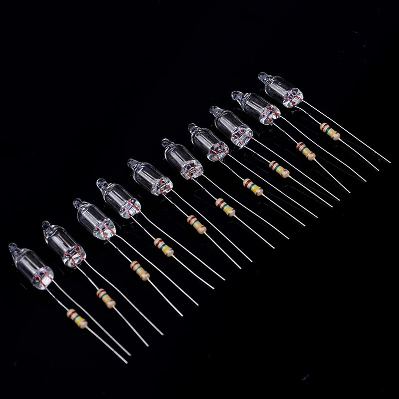 20PCS Neon Indicator Lamps With Resistors for 220V AC Mains | Red Glow Lamp detail view