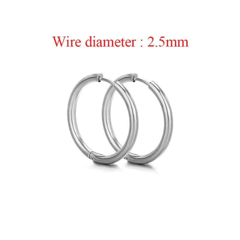 10pcs Stainless Steel Hoop Earrings Set | Fashion Huggie Earrings for Women and Men detail view