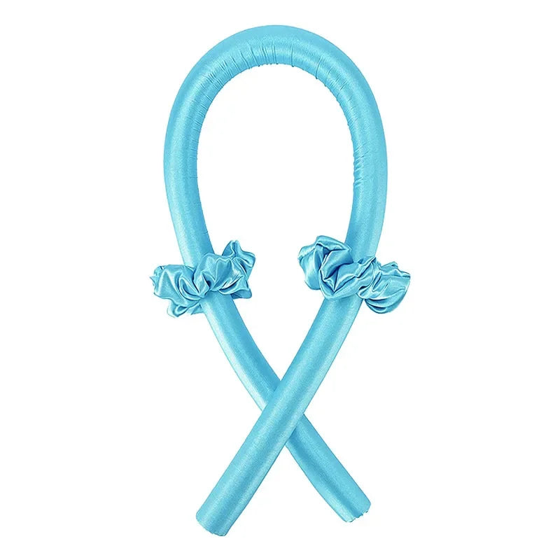 Heatless Curling Rod Headband No Heat Silk Curls Ribbon Hair Rollers Sleeping Soft Hea close-up view