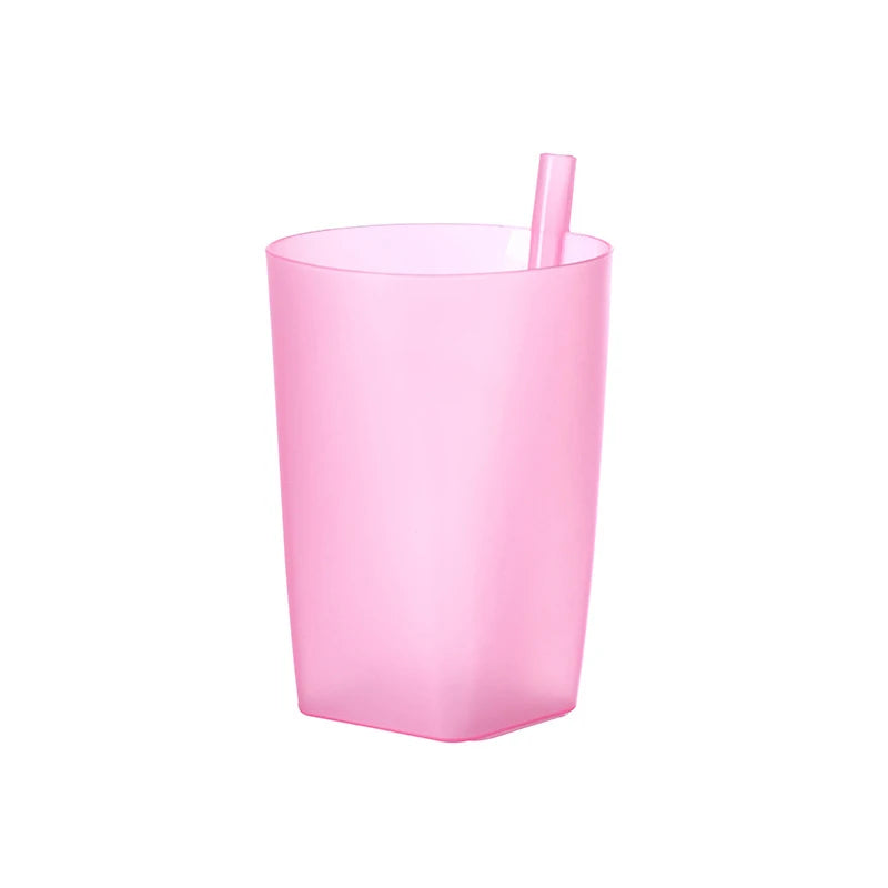 Children Infant Baby Sip Cup With Built In Straw Mug Drink Plastic Integrated Straw Cu close-up view