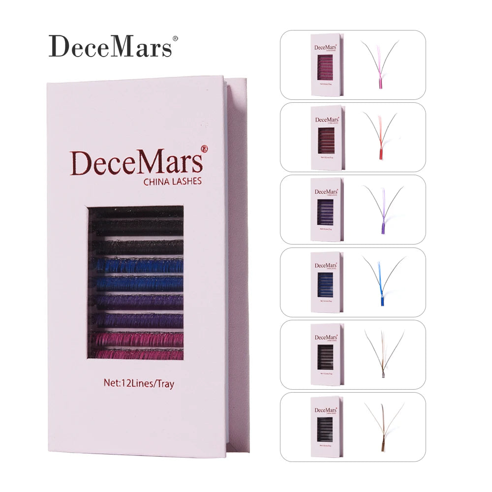 DeceMars 3D W-Shaped Colored Eyelashes | Salon-Grade Lash Extensions detail view