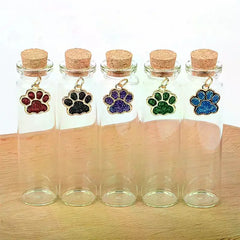 Pet Fur Memorial Glass Bottle Cat Whiskers Storage Bottle With Cork Stopper For Storing detail view