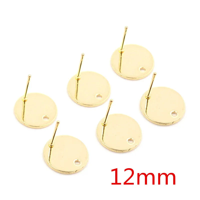 20pcs 316 Stainless Steel Gold Color Geometric Earring Stud Earring Posts Connector for detail view