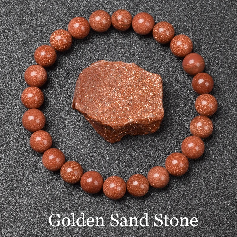 Natural Aquamarins Quartzs Beads Bracelet Women Men 6mm 8mm Sky Blue Stone Round Bead lifestyle view