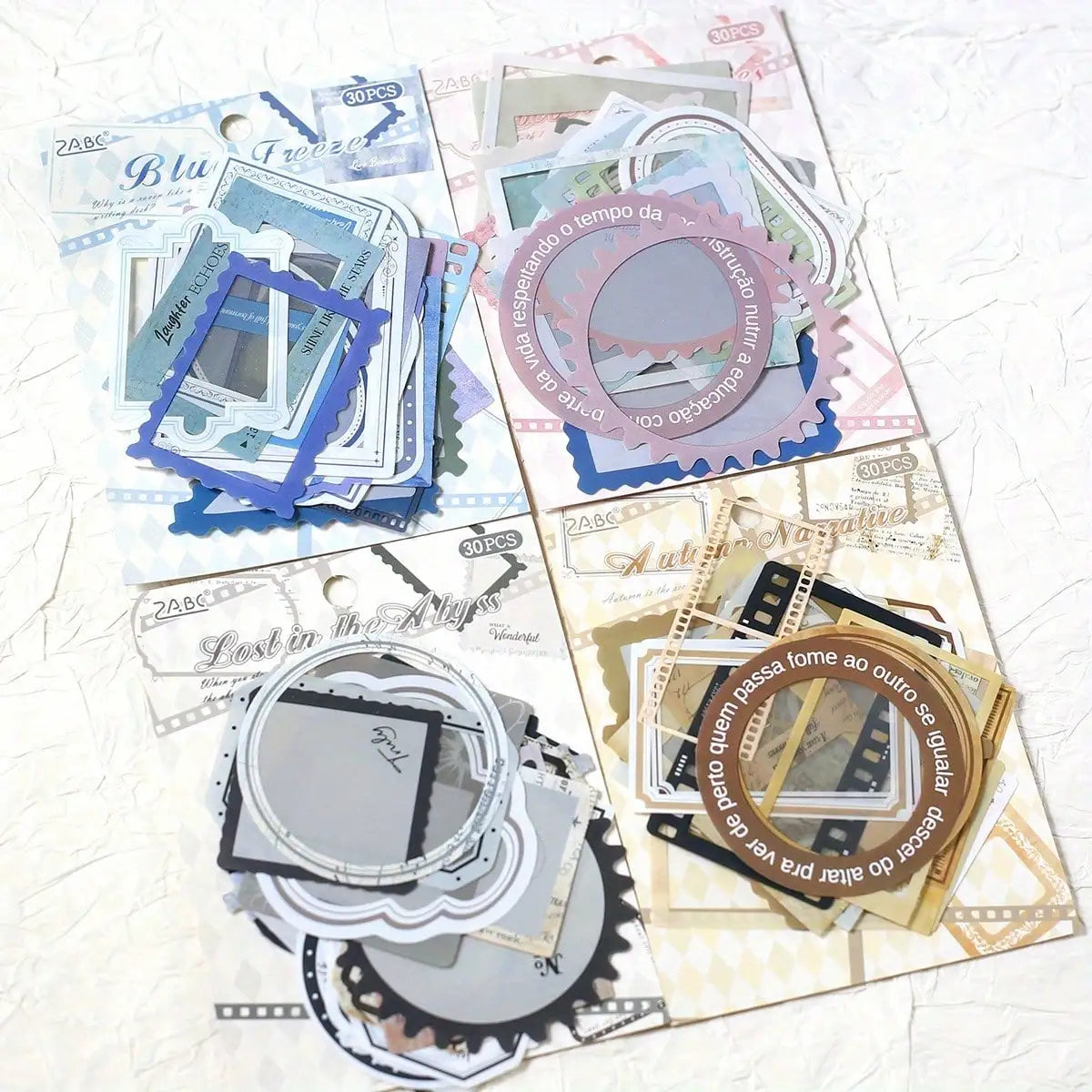 30pcs Transparent PET Frame Stickers | Scrapbooking and Journaling Decorative Supplie alternate view