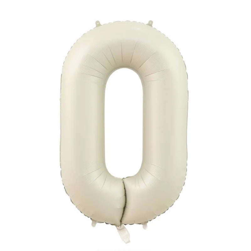 32 Inch Cream Color Number Balloons Set | Large Foil Helium Balloons for Birthday Par alternate view