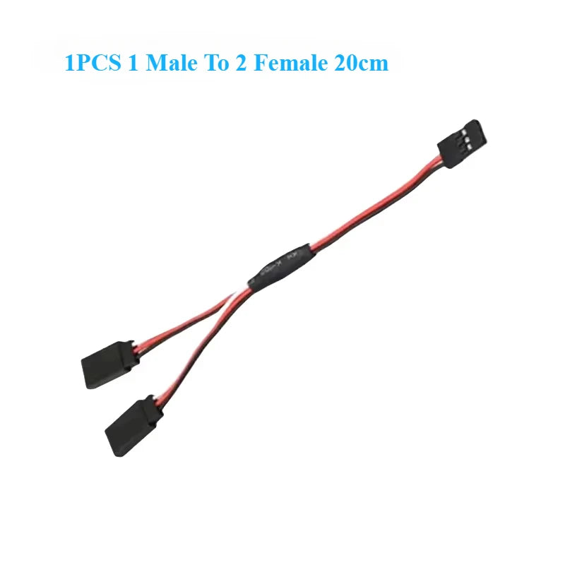 1PCS 20/30/50cm 1to1/ 1to2/ 1to3/ 1to4 RC Servo Extension Wire Cable Futaba 3 Pin J additional angle