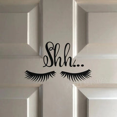 Shh Eyelash Vinyl Decal | Removable Baby Sleeping Wall Sticker alternate view