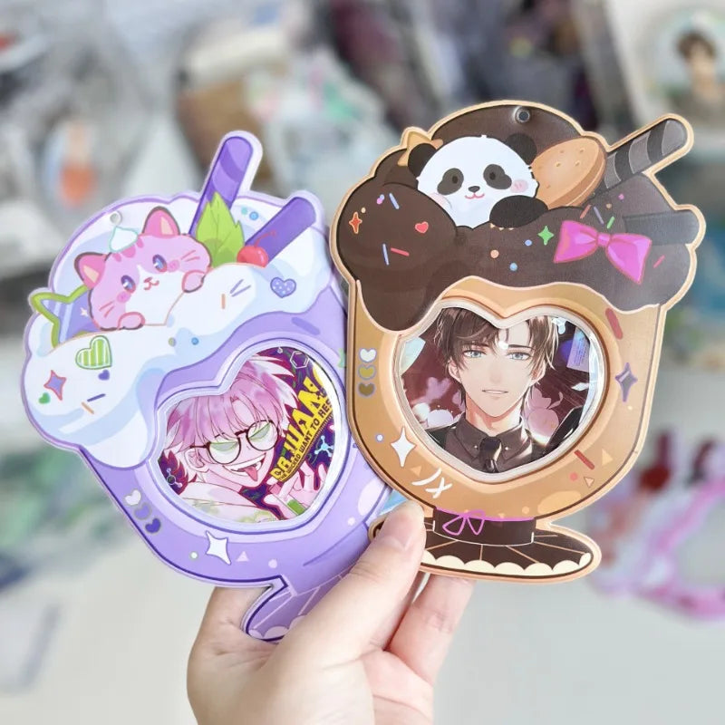 5.8-7.5cm Cartoon Badge Pin Holder Sweet Kawaii Animal Dessert Series Kpop Badge Clip alternate view