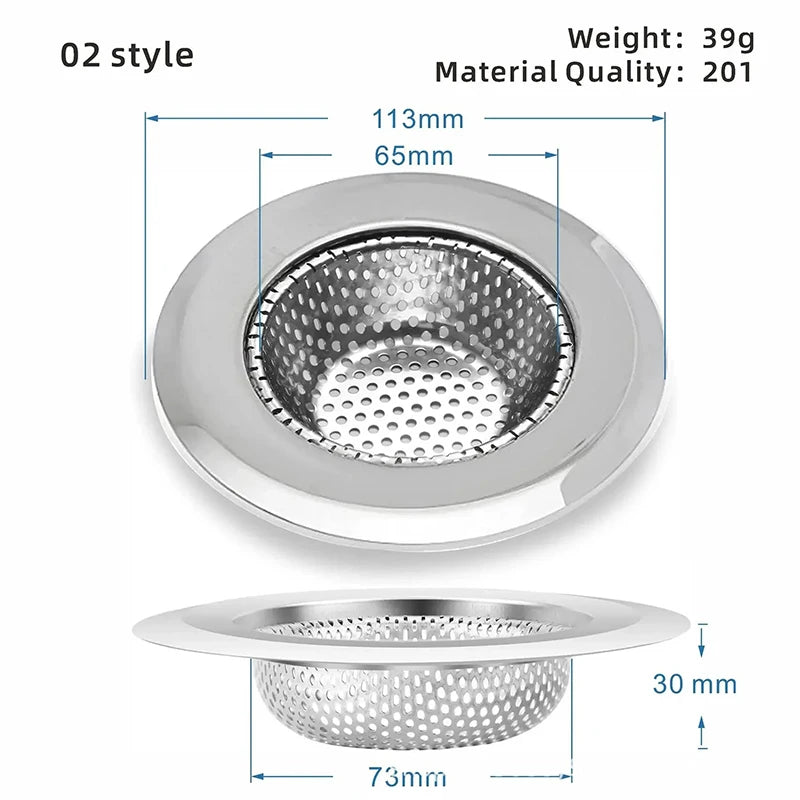 Kitchen Sink Strainer | Stainless Steel Mesh Drain Filter for Sink and Bathroom additional angle